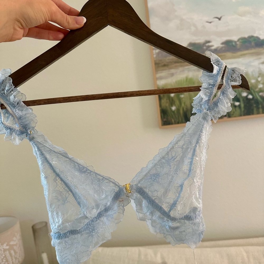 free people intimates light blue lace bralette lingerie